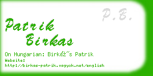 patrik birkas business card